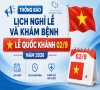 Thông báo lịch nghỉ lễ và khám bệnh 
